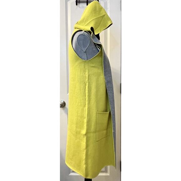 RAIN Open Front Hoodie Sleeveless Long Vest Cardigan Coat Women’s XS Pockets - Picture 5 of 9